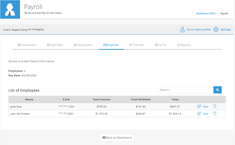 Creating payroll manually expert tax