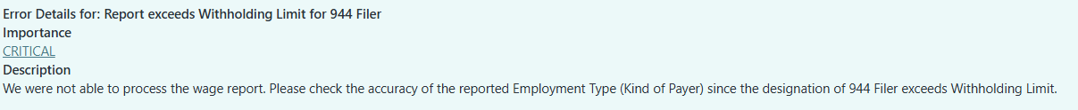 SSA employer type error
